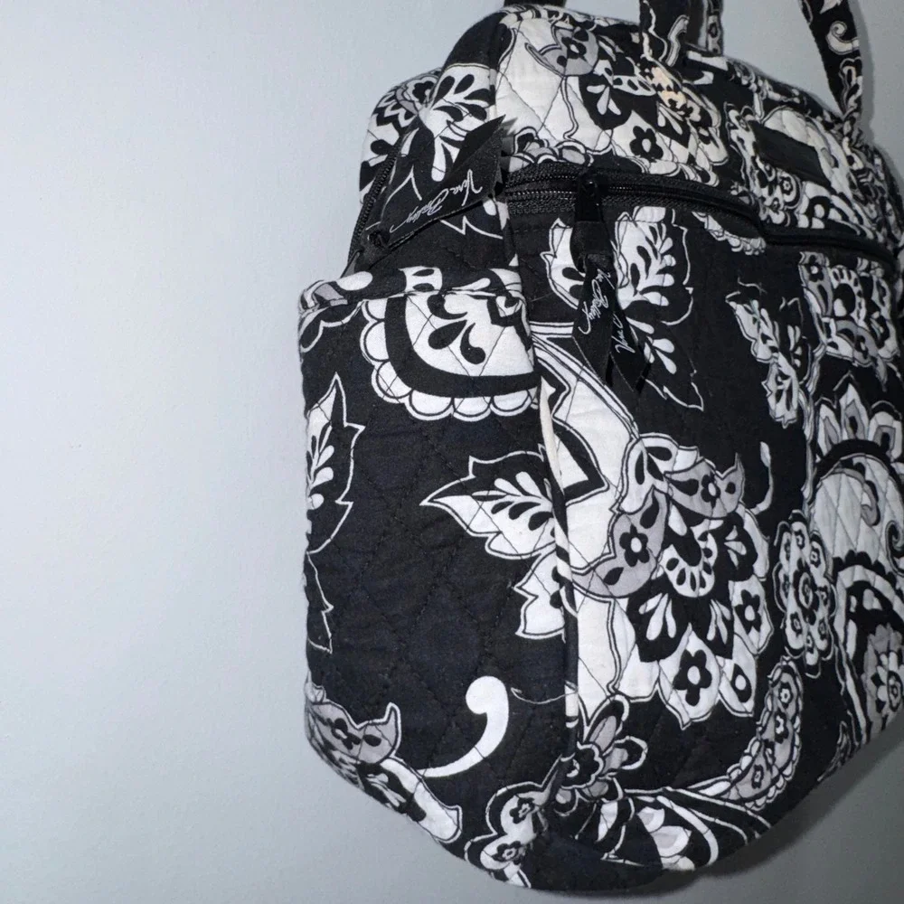 Vera Bradley Midnight Paisley Baby Diaper Travel Bag Black White Retired Quilted